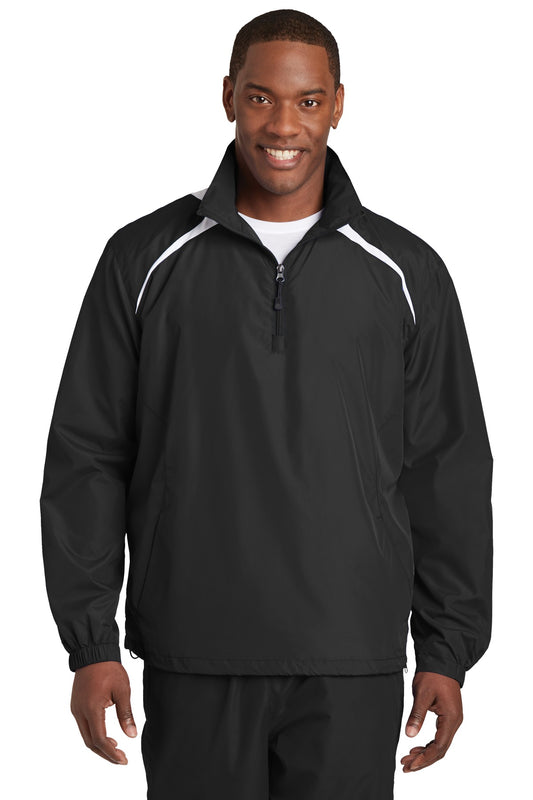 Sport-Tek 1/2-Zip Wind Shirt. JST75 Black/ White