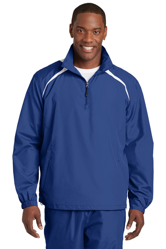 Sport-Tek 1/2-Zip Wind Shirt. JST75 True Royal/ White