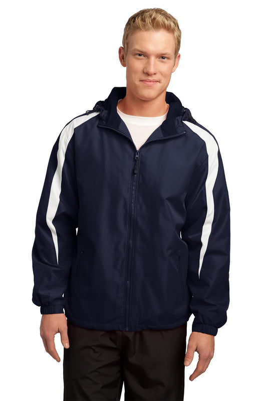 Sport-Tek Fleece-Lined Colorblock Jacket. JST81 True Navy/ White