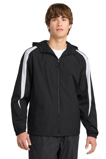 Sport-Tek Fleece-Lined Colorblock Jacket JST81 Black/ White