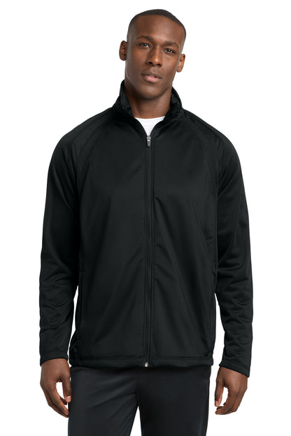 Sport-Tek Tricot Track Jacket JST90 Black/ Black