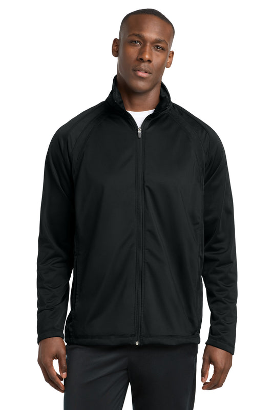 Sport-Tek Tricot Track Jacket JST90 Black/ Black
