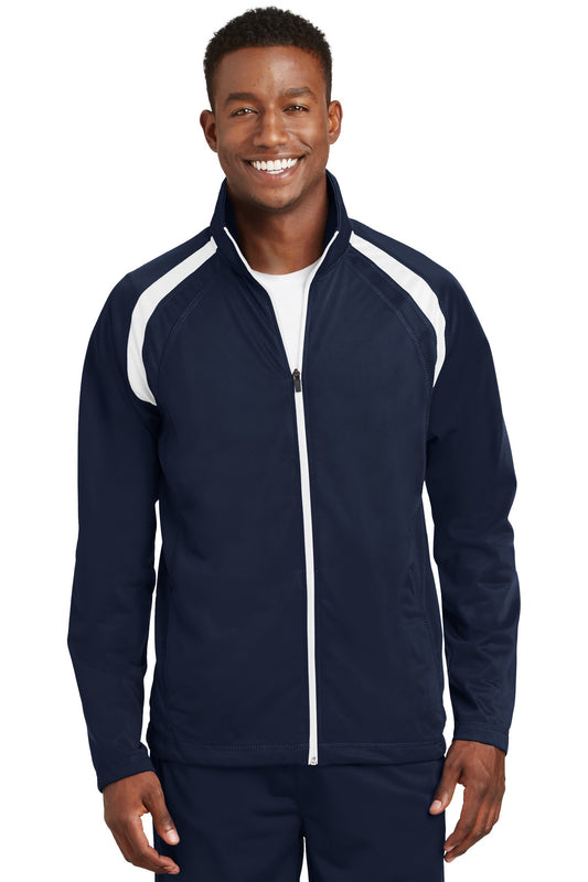 Sport-Tek Tricot Track Jacket. JST90 True Navy/ White