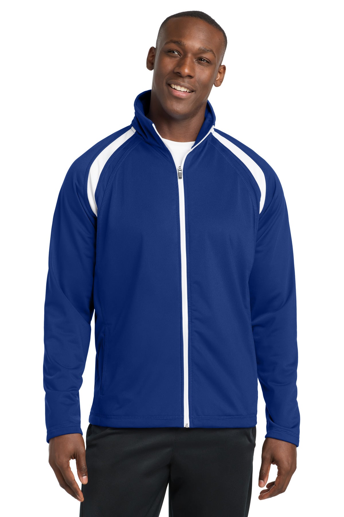 Sport-Tek Tricot Track Jacket JST90 True Royal/ White