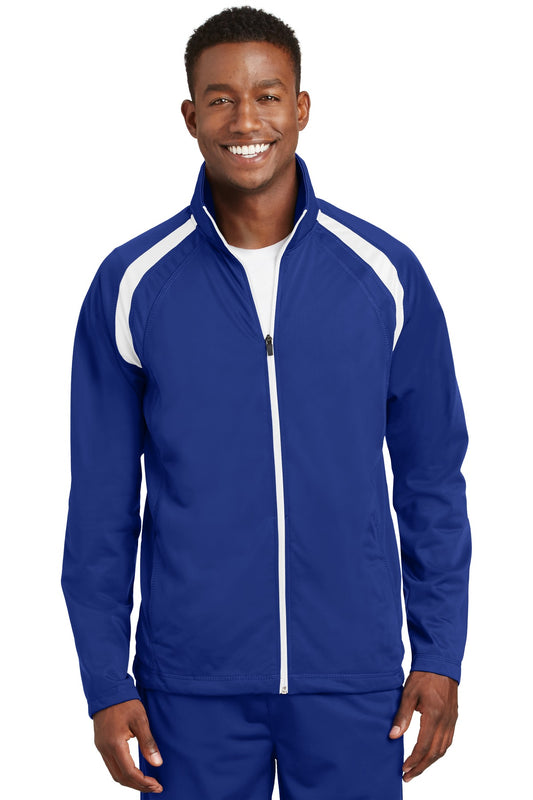 Sport-Tek Tricot Track Jacket. JST90 True Royal/ White