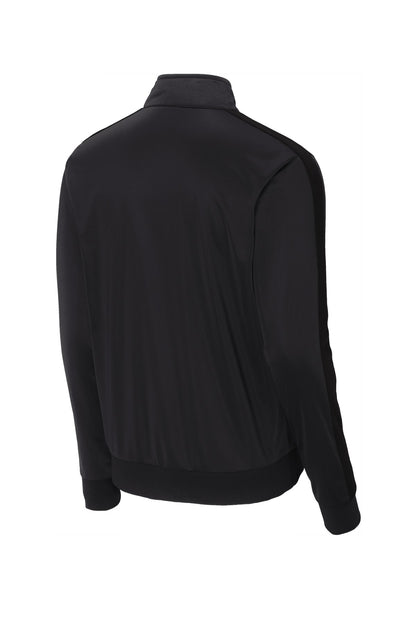 Sport-Tek  Tricot Sleeve Stripe Track Jacket. JST94 Black/ Black
