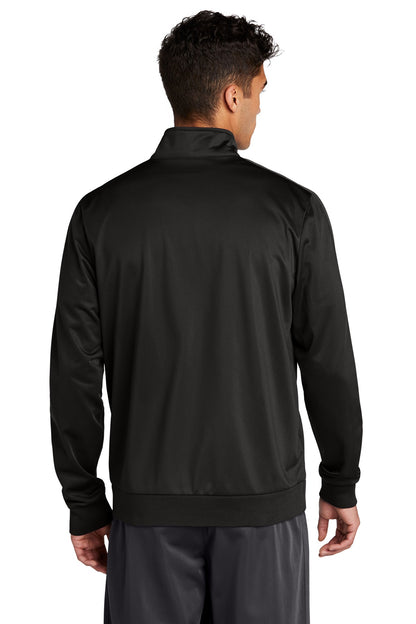 Sport-Tek  Tricot Sleeve Stripe Track Jacket. JST94 Black/ Black