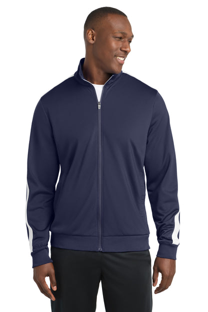 Sport-Tek Tricot Sleeve Stripe Track Jacket