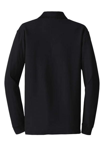 Port Authority Long Sleeve Core Classic Pique Polo. K100LS Deep Black