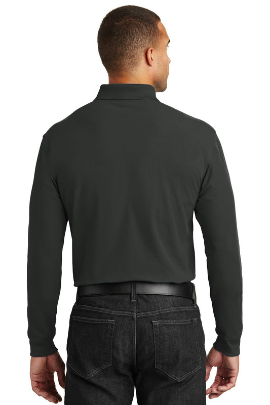 Port Authority Long Sleeve Core Classic Pique Polo. K100LS Deep Black