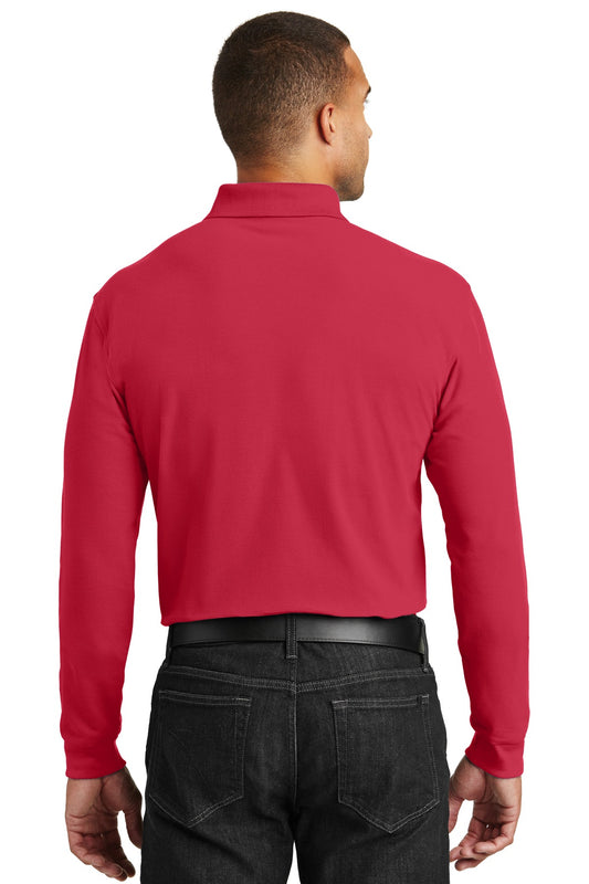 Port Authority Long Sleeve Core Classic Pique Polo. K100LS Rich Red