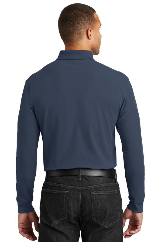 Port Authority Long Sleeve Core Classic Pique Polo. K100LS River Blue Navy
