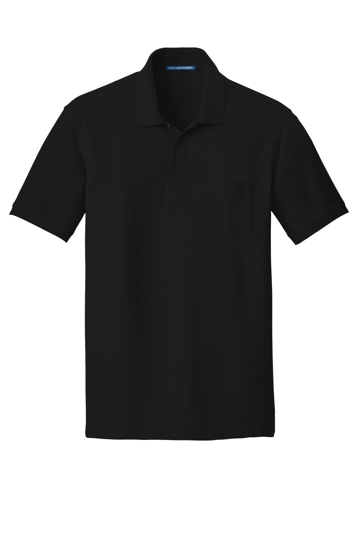 Port Authority Core Classic Pique Pocket Polo. K100P Deep Black