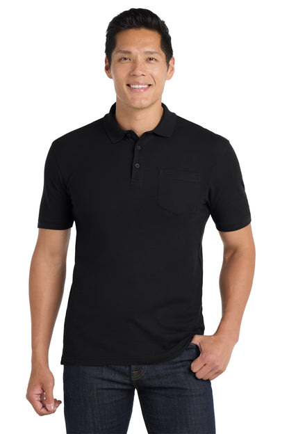 Port Authority Core Classic Pique Pocket Polo K100P Deep Black