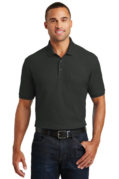 Port Authority Core Classic Pique Pocket Polo. K100P Deep Black