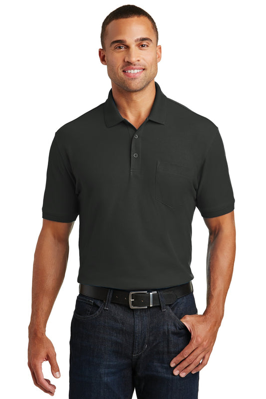 Port Authority Core Classic Pique Pocket Polo. K100P Deep Black