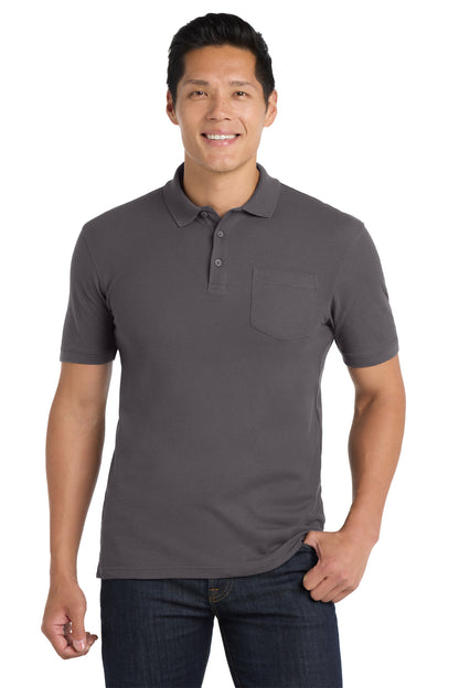 Port Authority Core Classic Pique Pocket Polo K100P Graphite