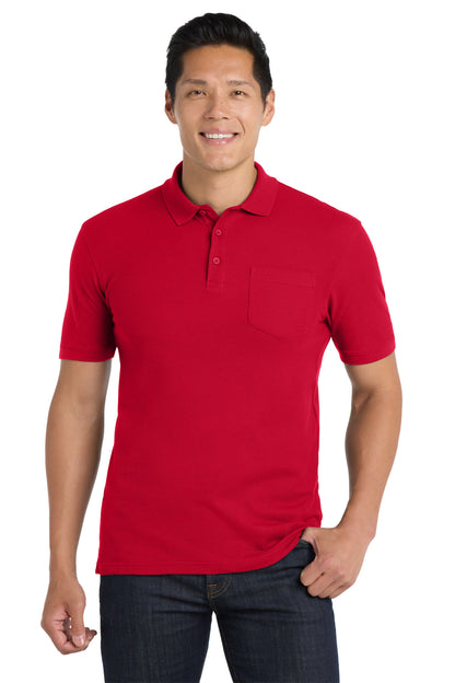Port Authority Core Classic Pique Pocket Polo K100P Rich Red