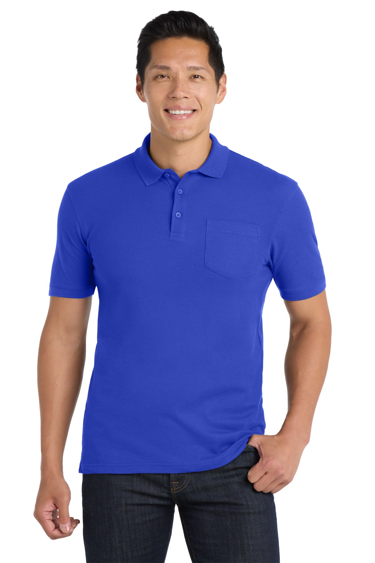 Port Authority Core Classic Pique Pocket Polo K100P True Royal