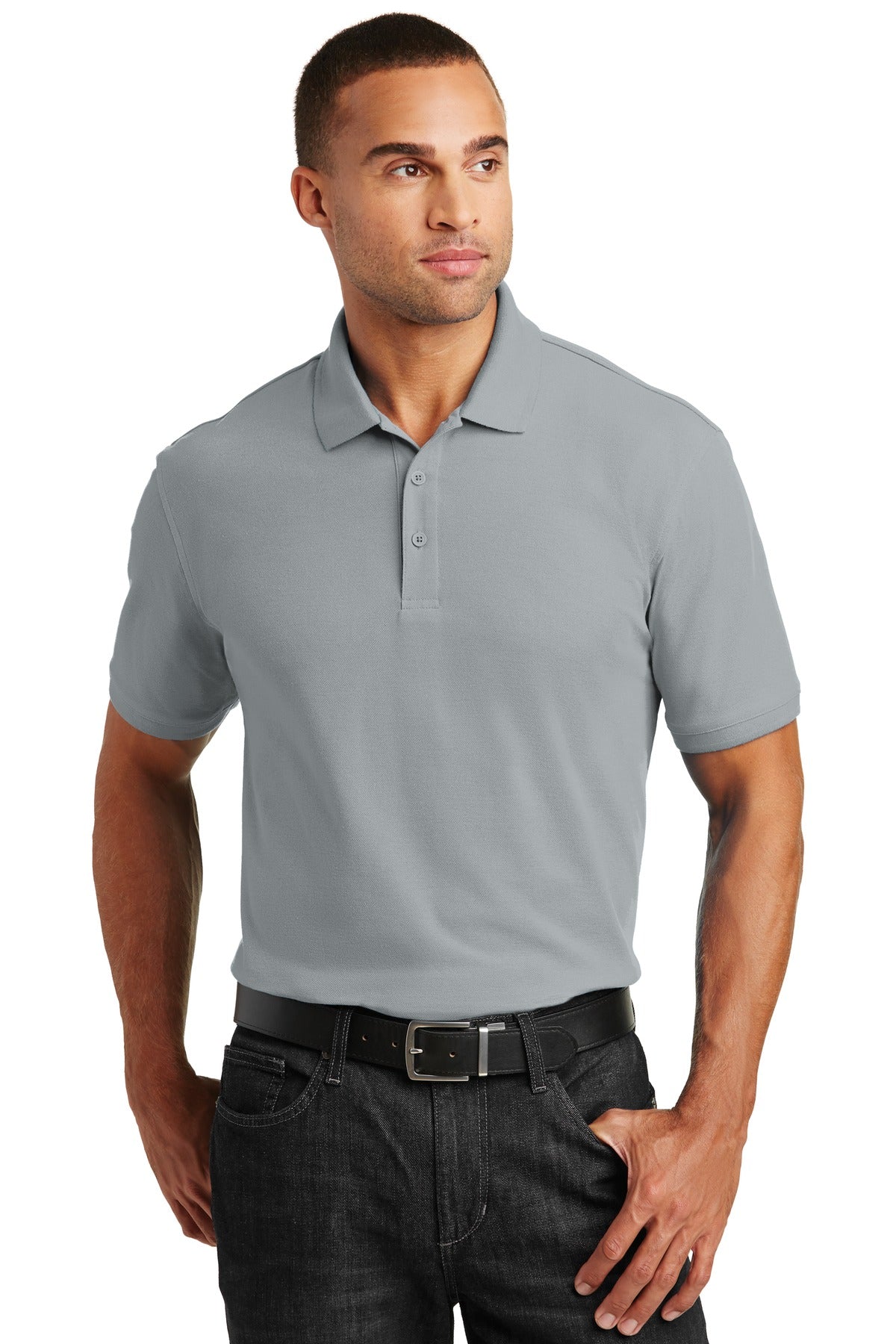 Port Authority Core Classic Pique Polo. K100 Gusty Grey