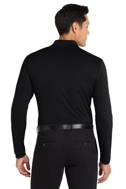 Port Authority Dry Zone UV Micro-Mesh Long Sleeve Polo K110LS Deep Black