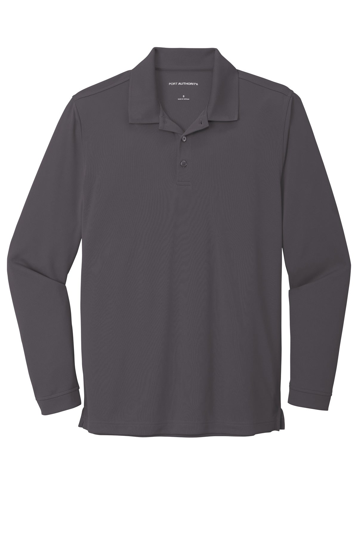 Port Authority Dry Zone UV Micro-Mesh Long Sleeve Polo K110LS Graphite