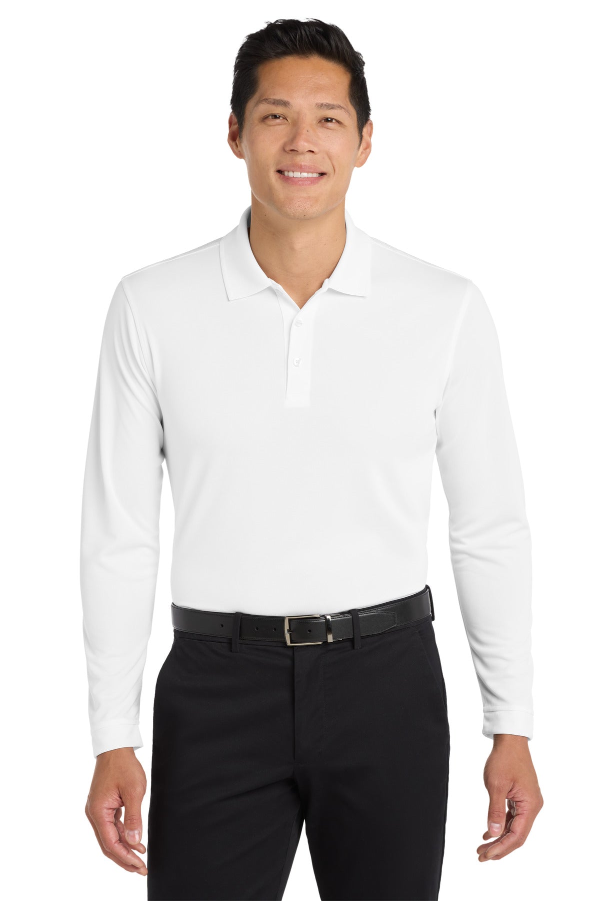 Port Authority  Dry Zone  UV Micro-Mesh Long Sleeve Polo K110LS White