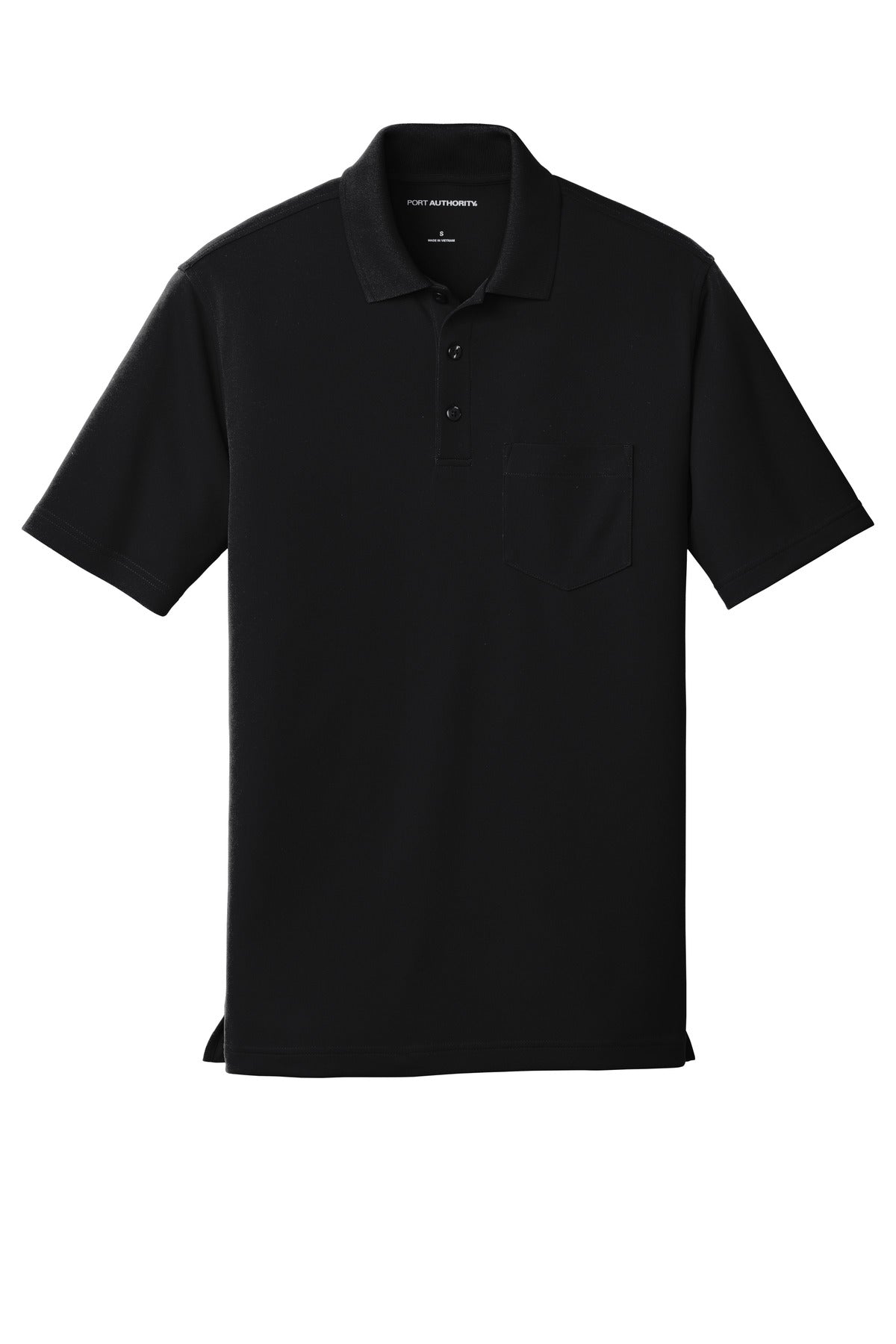 Port Authority Dry Zone UV Micro-Mesh Pocket Polo. K110P Deep Black