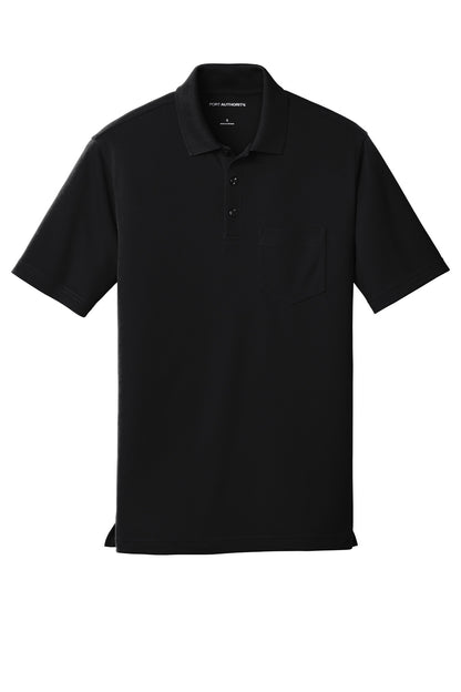 Port Authority Dry Zone UV Micro-Mesh Pocket Polo. K110P Deep Black
