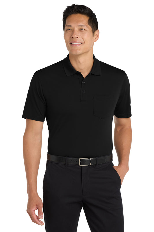 Port Authority Dry Zone UV Micro-Mesh Pocket Polo. K110P Deep Black