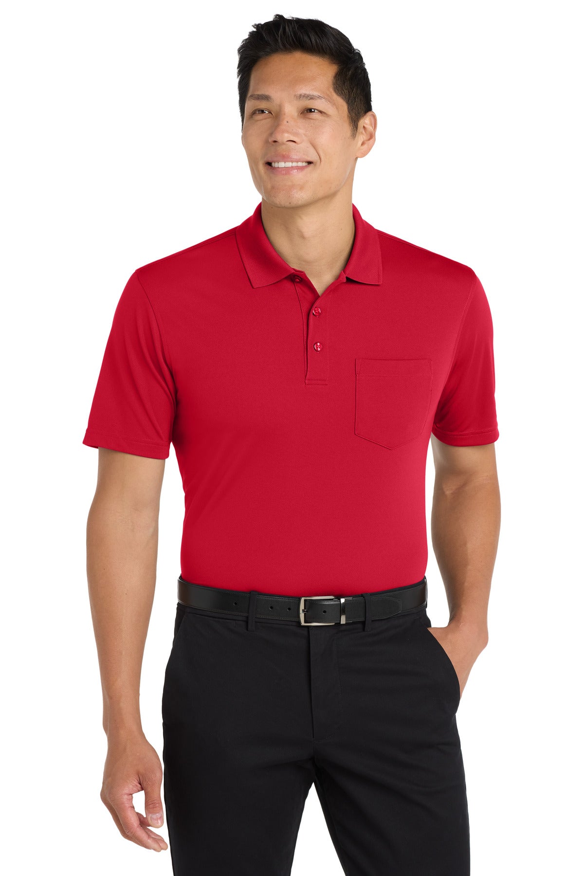 Port Authority Dry Zone UV Micro-Mesh Pocket Polo. K110P Rich Red
