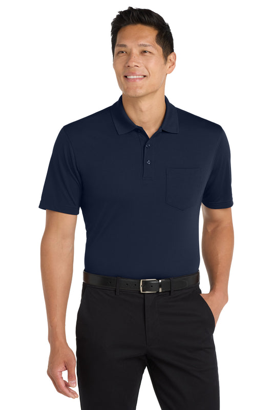 Port Authority Dry Zone UV Micro-Mesh Pocket Polo. K110P River Blue Navy
