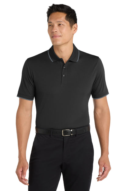 Port Authority Dry Zone UV Micro-Mesh Tipped Polo K111 Deep Black/ Graphite