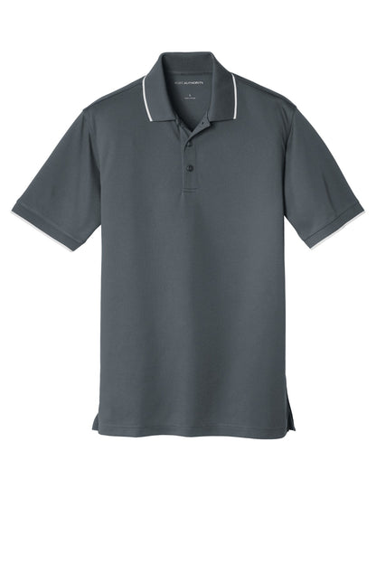 Port Authority Dry Zone UV Micro-Mesh Tipped Polo K111 Graphite/ White