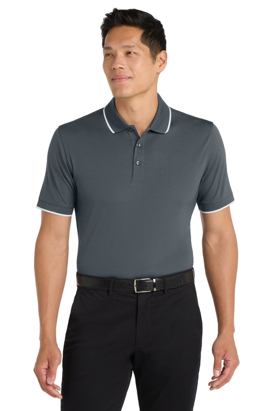 Port Authority Dry Zone UV Micro-Mesh Tipped Polo K111 Graphite/ White