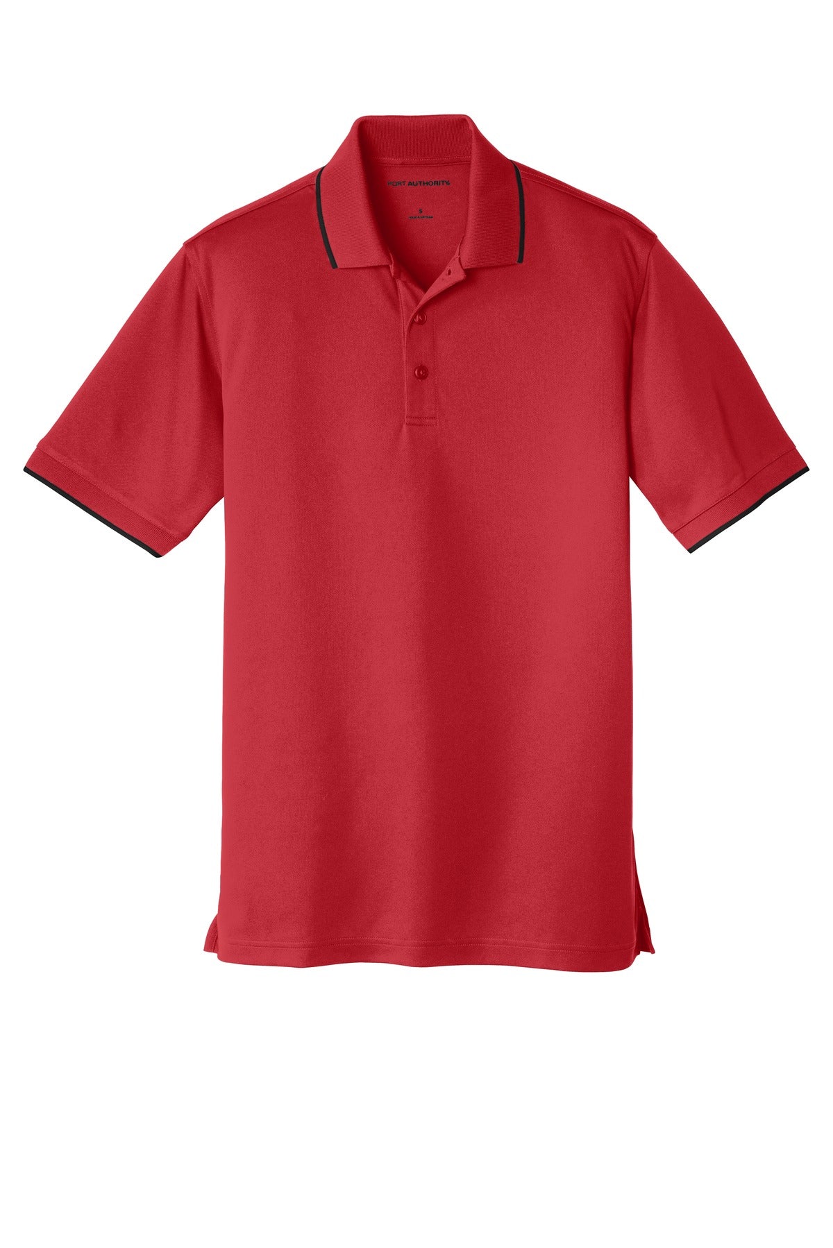 Port Authority Dry Zone UV Micro-Mesh Tipped Polo K111 Rich Red/ Deep Black