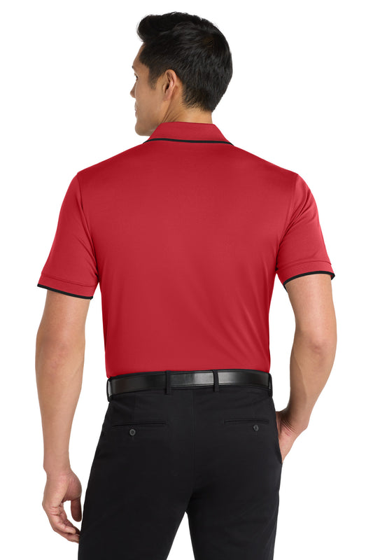 Port Authority Dry Zone UV Micro-Mesh Tipped Polo. K111 Rich Red/ Deep Black