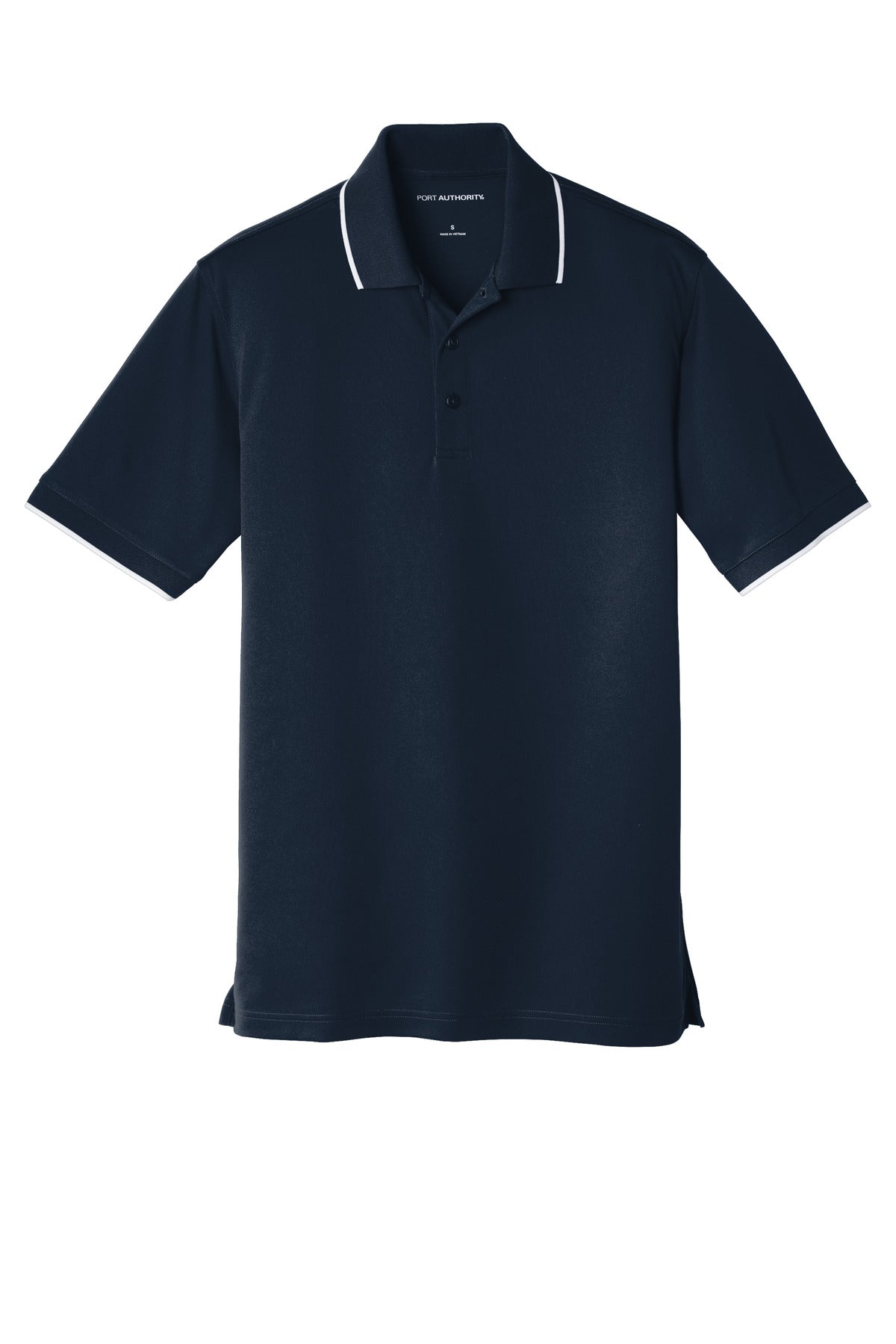 Port Authority Dry Zone UV Micro-Mesh Tipped Polo K111 River Blue Navy/ White