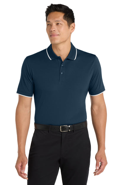 Port Authority Dry Zone UV Micro-Mesh Tipped Polo K111 River Blue Navy/ White