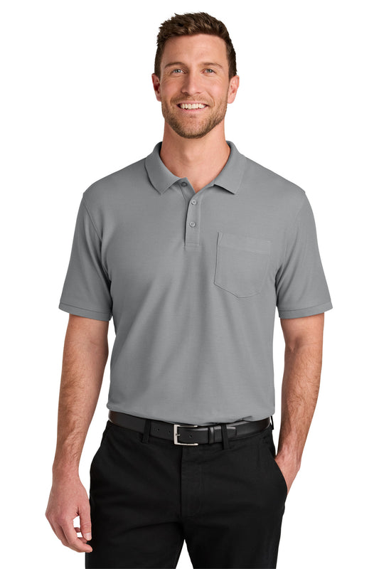 Port Authority Wearever Signature Pique Pocket Polo K200P Gusty Grey