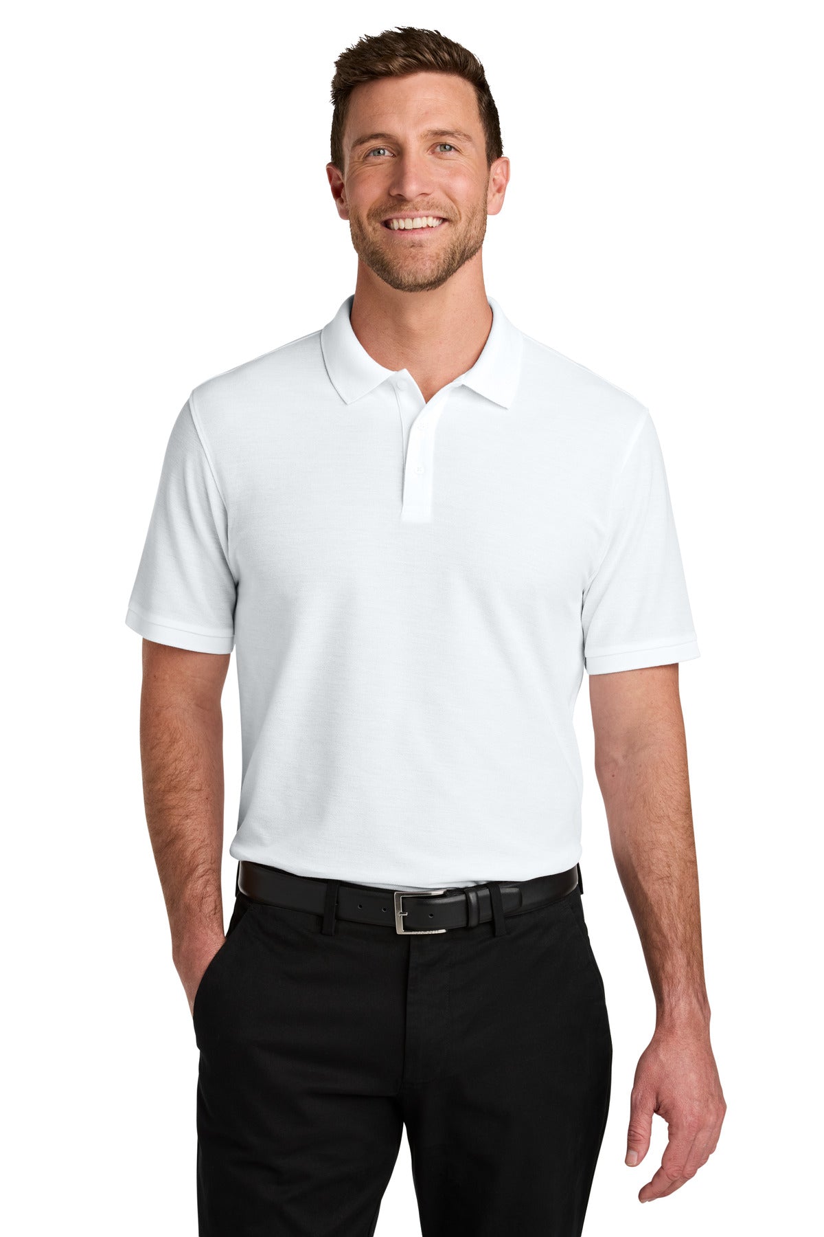 Port Authority Wearever Signature Pique Polo K200 White