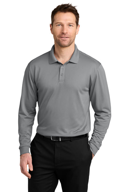 Port Authority Wearever Performance Pique Long Sleeve Polo K240LS Gusty Grey