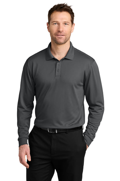 Port Authority Wearever Performance Pique Long Sleeve Polo K240LS Storm Grey