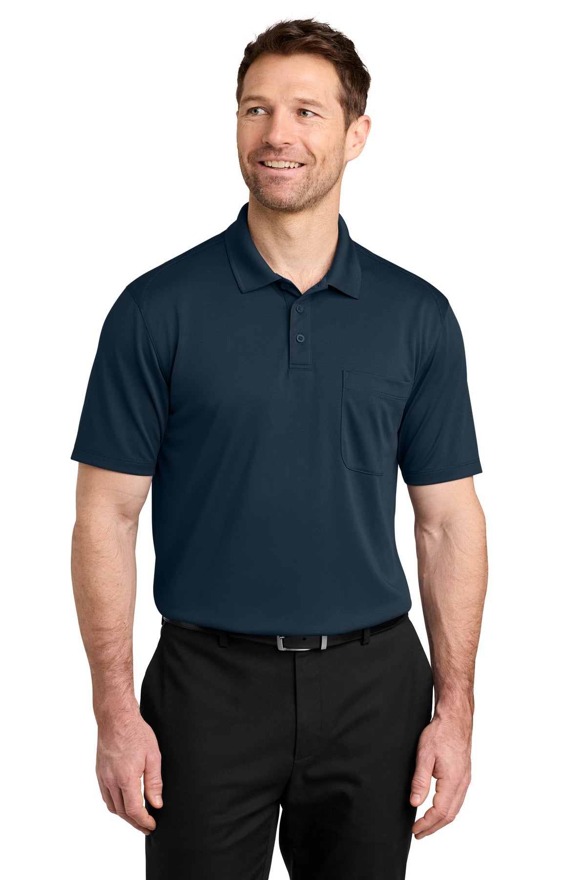 Port Authority Wearever Performance Pique Pocket Polo K240P River Blue Navy