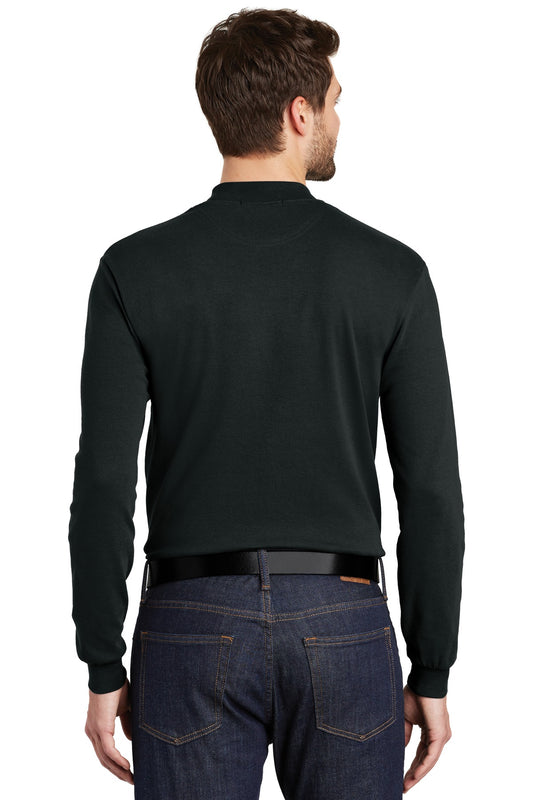 Port Authority Interlock Knit Mock Turtleneck.  K321 Black