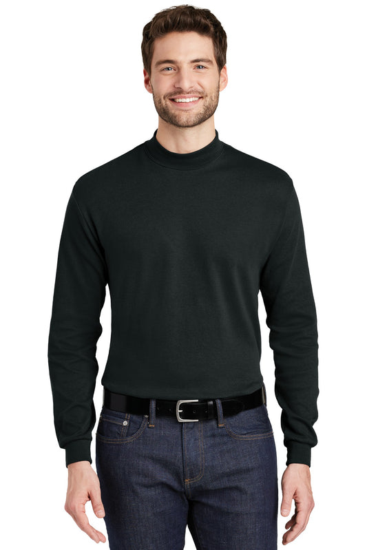 Port Authority Interlock Knit Mock Turtleneck.  K321 Black