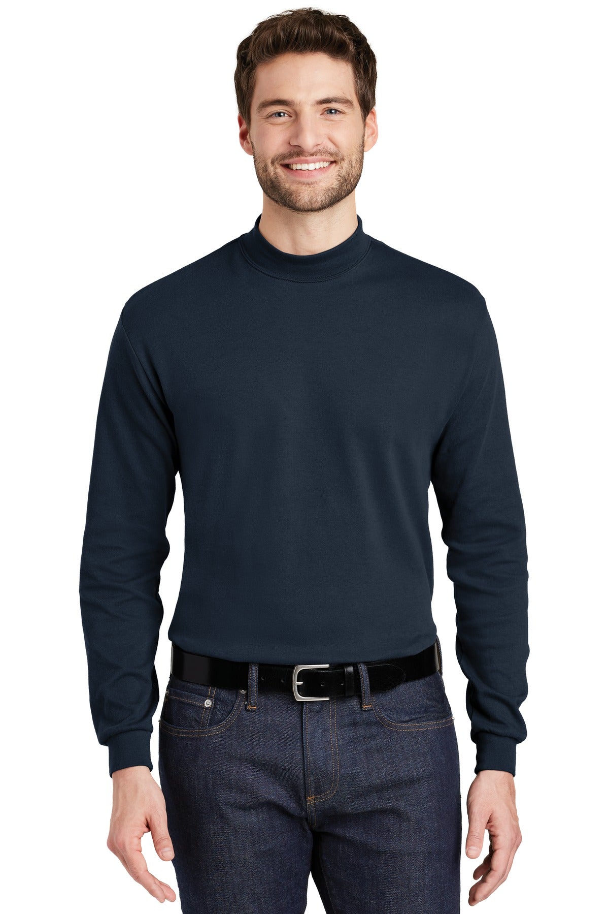 Port Authority Interlock Knit Mock Turtleneck K321 Navy