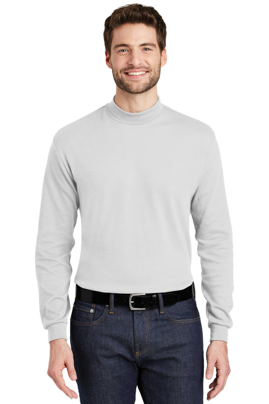Port Authority Interlock Knit Mock Turtleneck.  K321 White