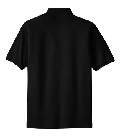 Port Authority Heavyweight Cotton Pique Polo with Pocket.  K420P Black