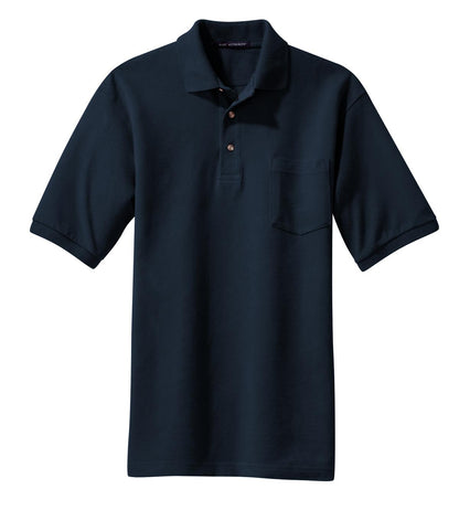 Port Authority Heavyweight Cotton Pique Polo with Pocket.  K420P Navy